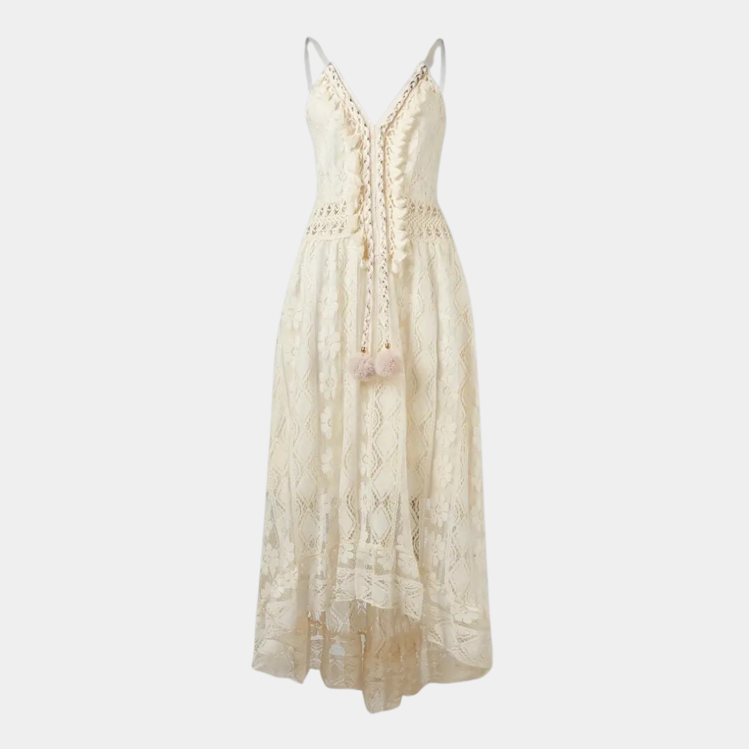 Elegant Boho  V-neck Tassel Midi Dress