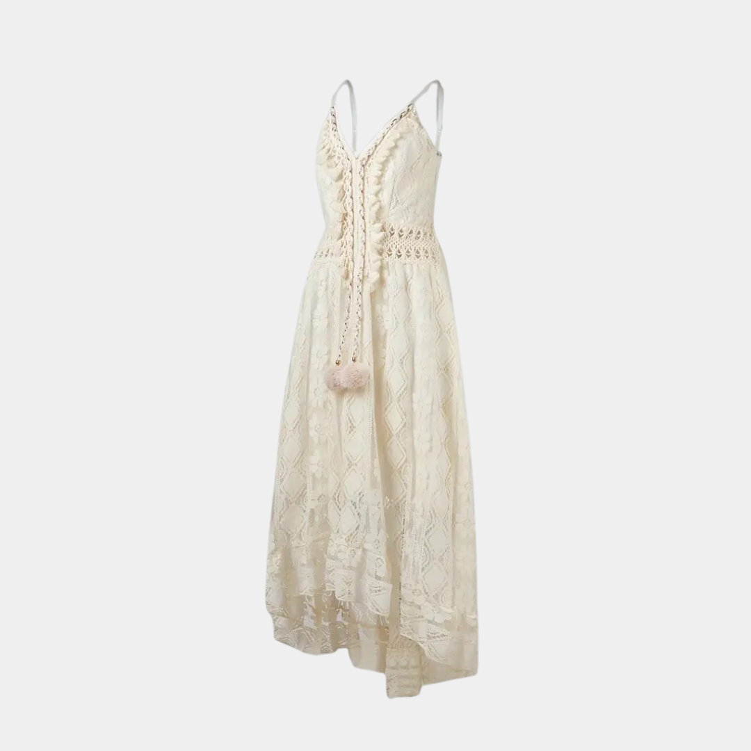 Elegant Boho  V-neck Tassel Midi Dress