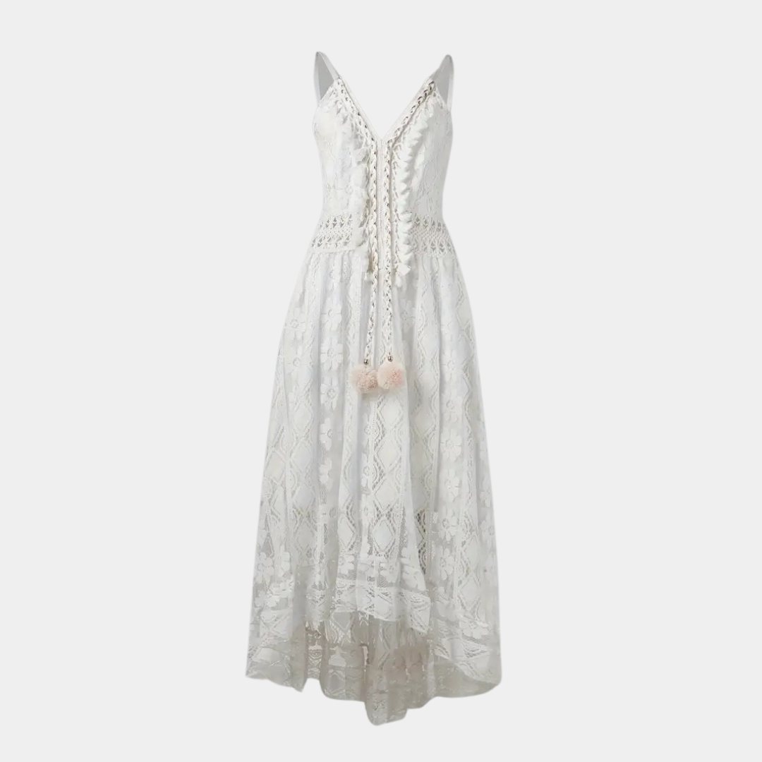 Elegant Boho  V-neck Tassel Midi Dress