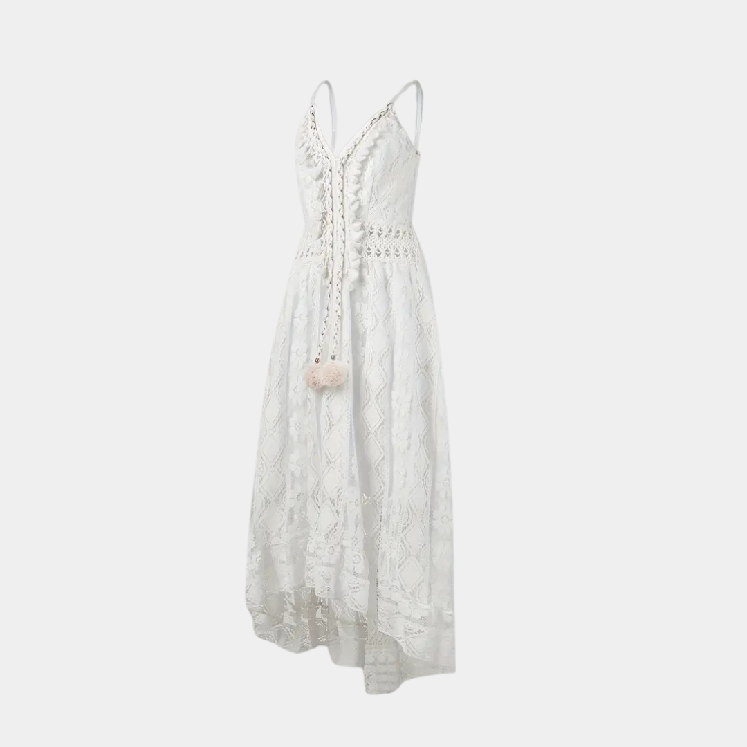 Elegant Boho  V-neck Tassel Midi Dress